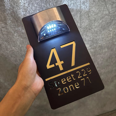 LuxeGlow Solar LED House Number Sign